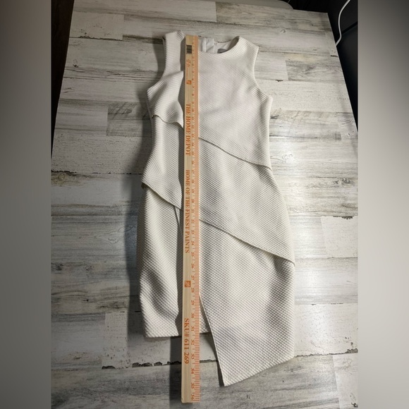 ASOS off white asymmetric layered mini fitted dress size 0 - Picture 4 of 5